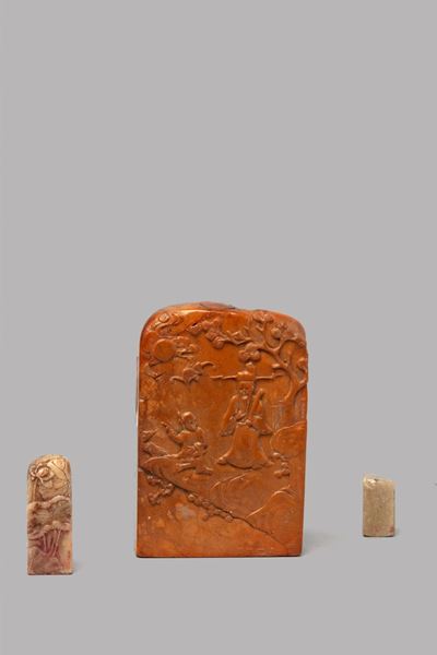 Cina, Tre sigilli in pietra saponaria, dinastia Qing