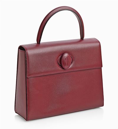 MUST DE CARTIER, Borsa a mano in pelle burgundy con dustbag originale, anni '80 del XX secolo