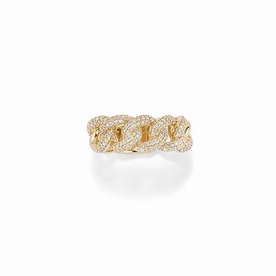 Anello in oro giallo 18K con diamanti a taglio brillante