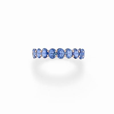 Anello in oro rosso 18K con zaffiri taglio ovale