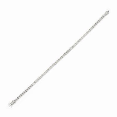 Bracciale tennis in oro bianco 18K con diamanti taglio brillante