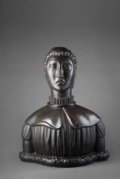 Busto di ragazza, fusione in bronzo, 1980