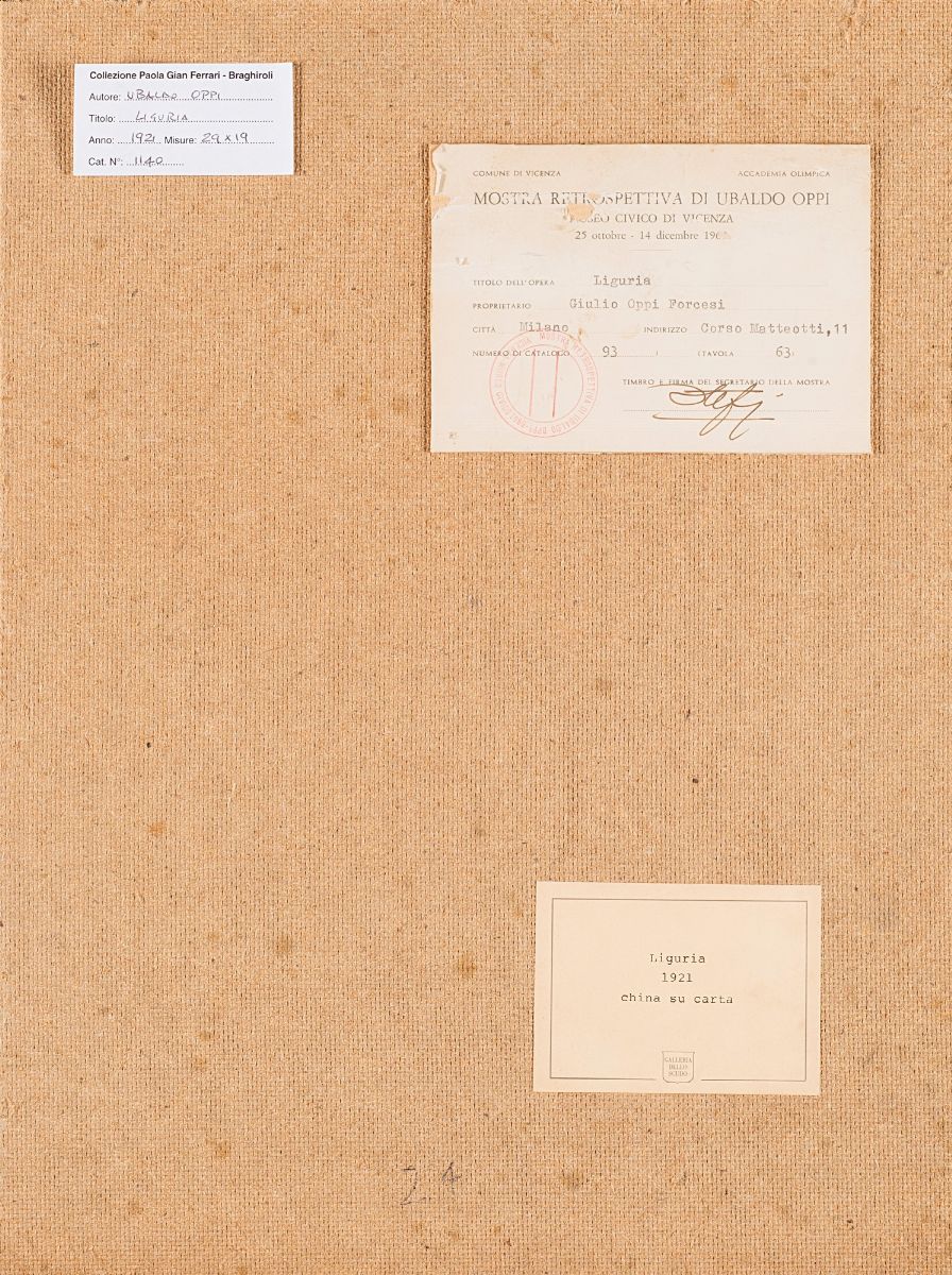 Ubaldo Oppi - Liguria, 1921 - china su carta