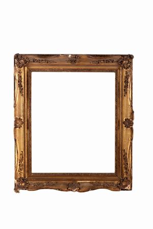 Lot of two frames in wood and gilded stucco, 19th century