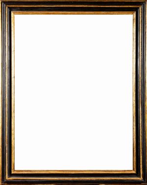 Frame in wood, black and gold lacquer, Rome 17th century