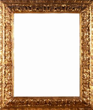 Important frame in carved and gilded wood, 17th century