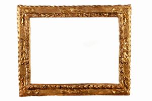 Important frame in carved and gilded wood, 17th century