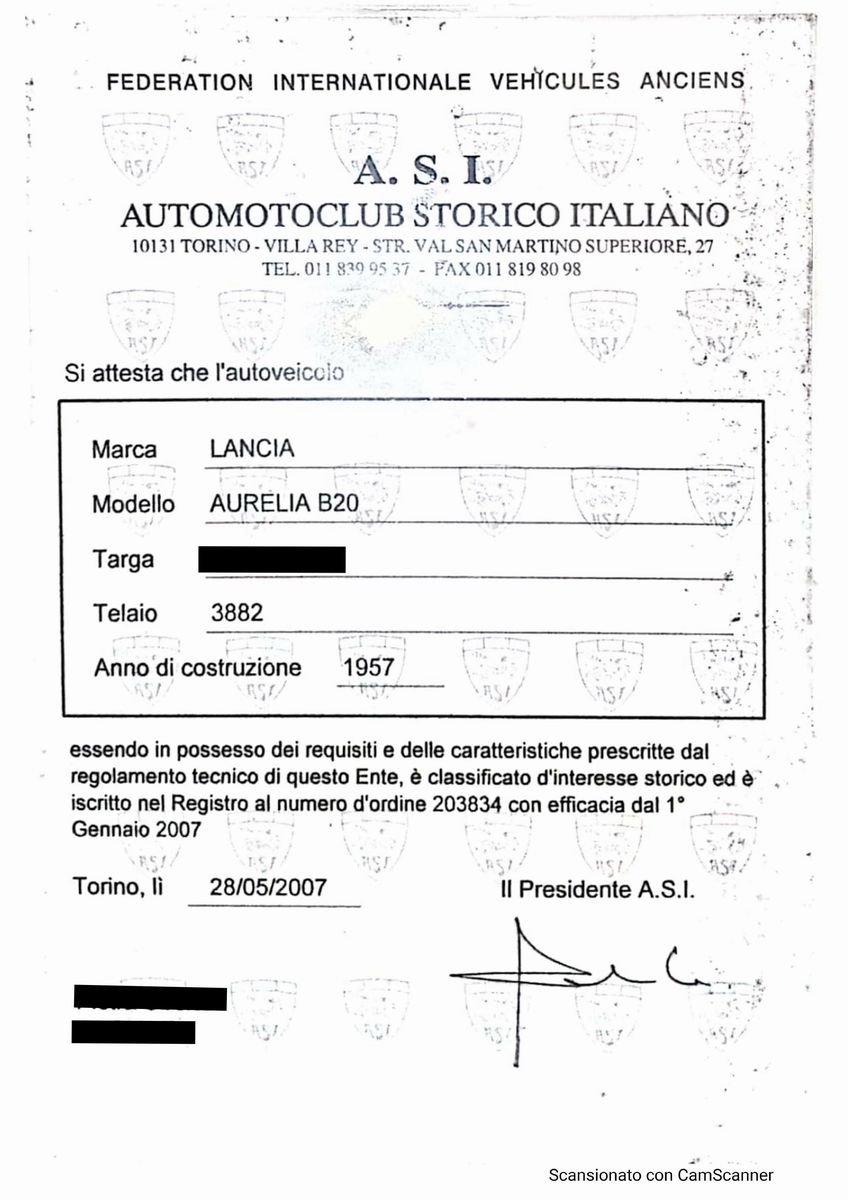Lancia - Aurelia B20 (vi Serie) (pinin Farina)