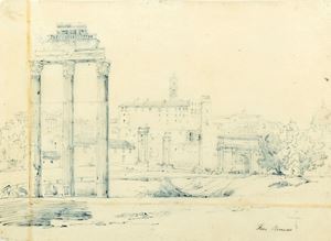 Senape Antonio - Roma, veduta del Foro con il Campidoglio