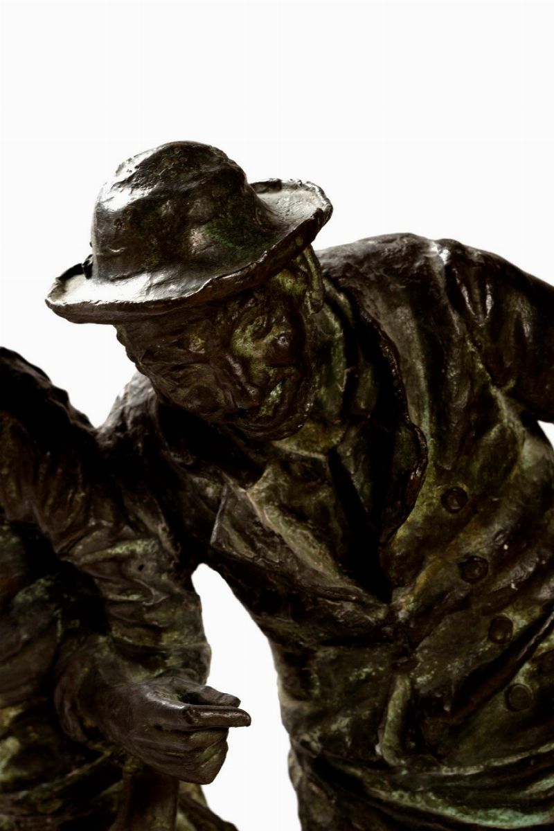Ernesto Biondi - I Beoni - Scultura in bronzo