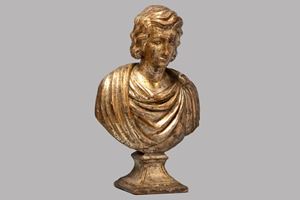 Busto in legno argentato a mecca, secolo XVIII