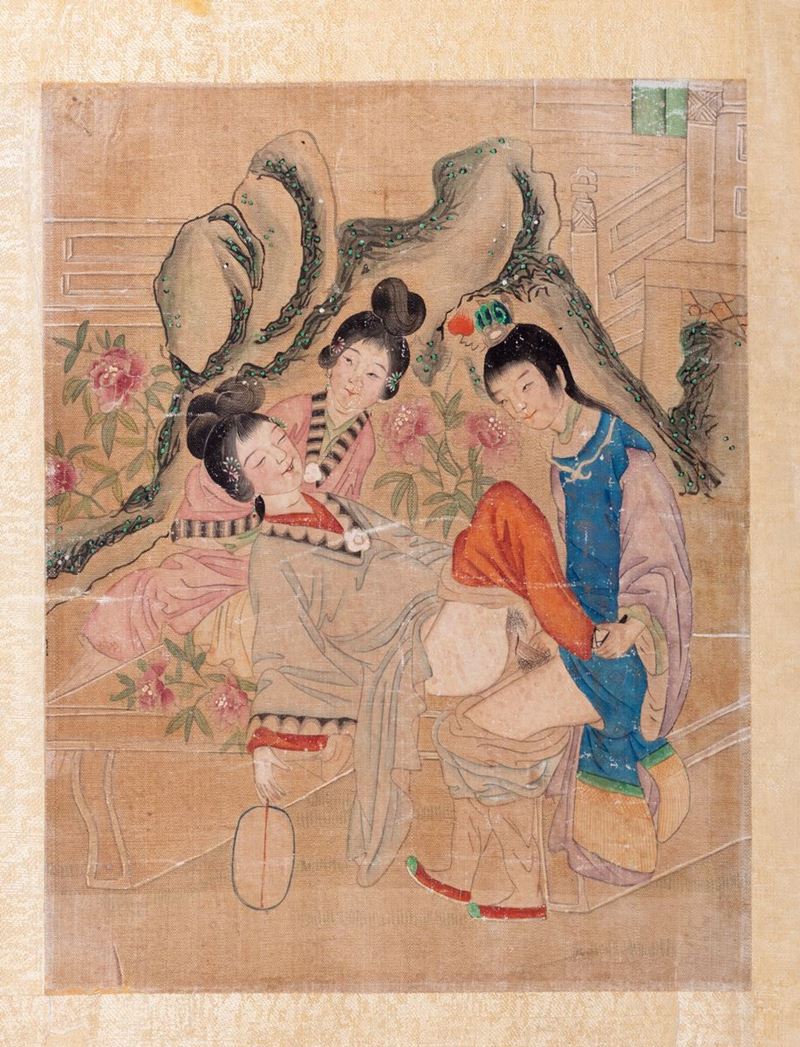 Scena Erotica Cina Fine Secolo XVIII Inizi Secolo XIX Arte Orientale Finarte Casa D Aste