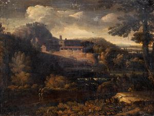 Arcadian landscape with bystanders