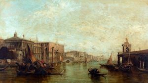 View of the Grand Canal towards the Punta della Dogana in Venice