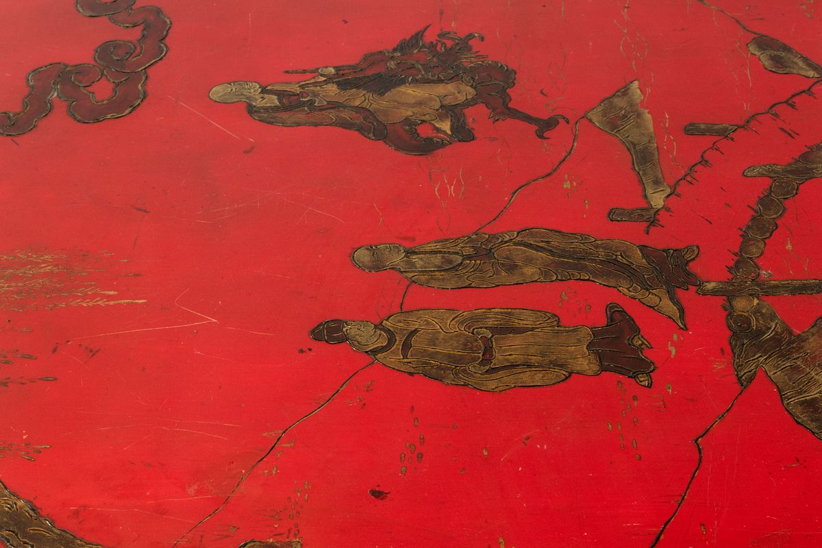 Tavolo in lacca rossa, Cina, secoli XIX-XX