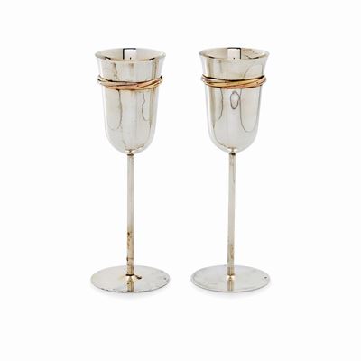 Due flutes in argento, collezione 'Trinity', numerati e firmati