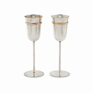 Two silver 925 flutes, with box, Cartier