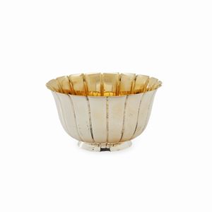 A silver center piece, with box, Bulgari