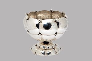 Silver vase with spherical decoration, Messulam, Milan