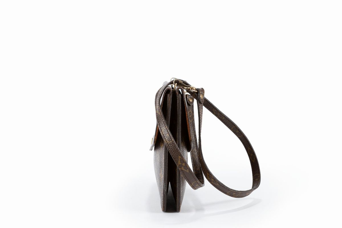 Louis Vuitton - Borsa a busta in tela con monogramma, doppio scomparto e tracolla staccabile