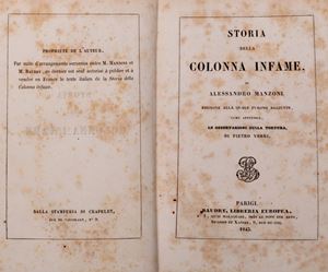 History of the infamous Column. Edition to which were added, as an appendix, 'The observations on torture', by Pietro Verri.