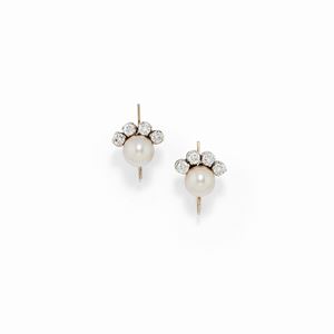  - Orecchini con perle e diamanti