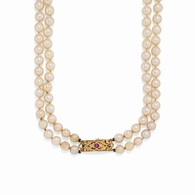 Collana con Perle e Rubino
