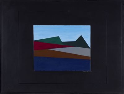 Ricordo su fondo nero 1943-1973, tecnica mista su tela