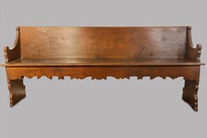 Walnut bench with swirl motif, 17th century