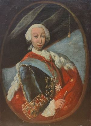 Portraits of King Charles of Borbone and Queen Maria Amalia of Saxony