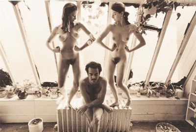 Two Liberal Feminists Flexing Behind a Gay Man (david, Daisy And Leslie), Park Slope, Brooklyn, N...