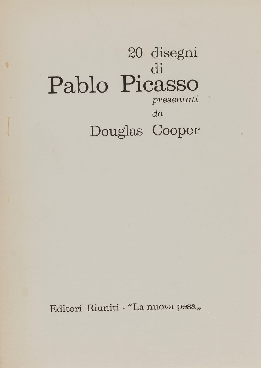 Venti Disegni di Pablo Picasso Presentati da Douglas Cooper