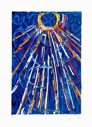 Schifano Mario - Blue stained glass window