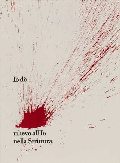 Io dò rilievo all'Io nella scrittura, tecnica mista su carta