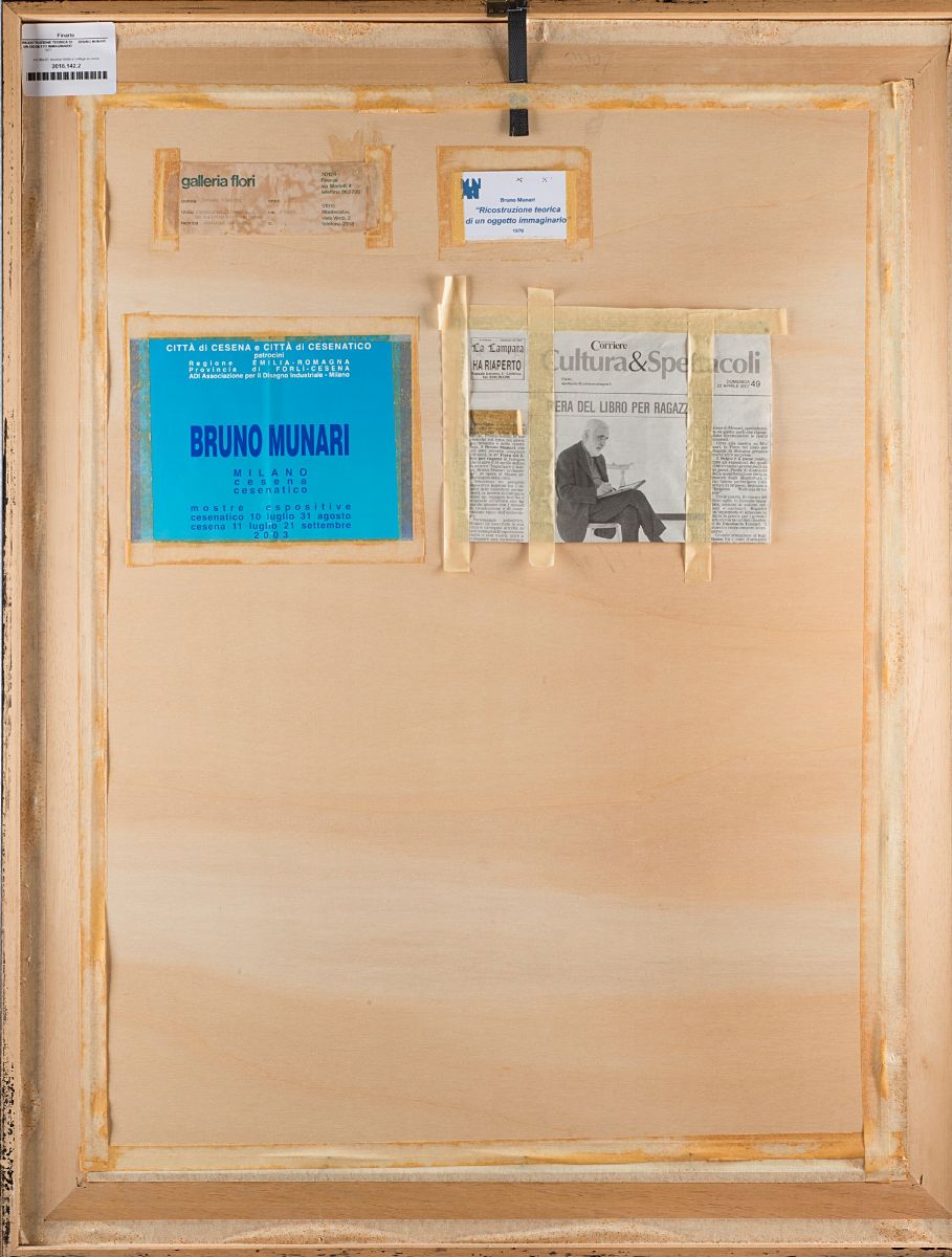 Bruno Munari - Ricostruzione teorica di un oggetto immaginario, 1971, tecnica mista e collage su ...