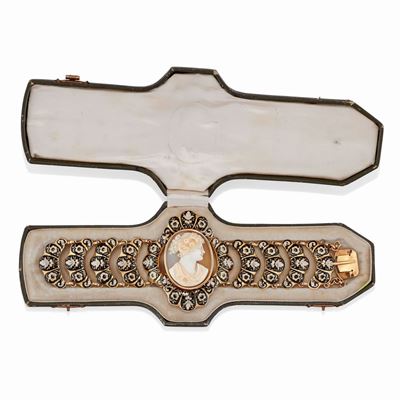 Bracciale con Smalti e Cammeo, Fine XIX Secolo