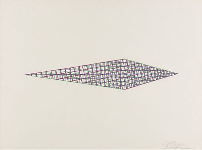 Composizione geometrica dal 'tempo totale', 1965, pennarelli colorati su carta fabriano