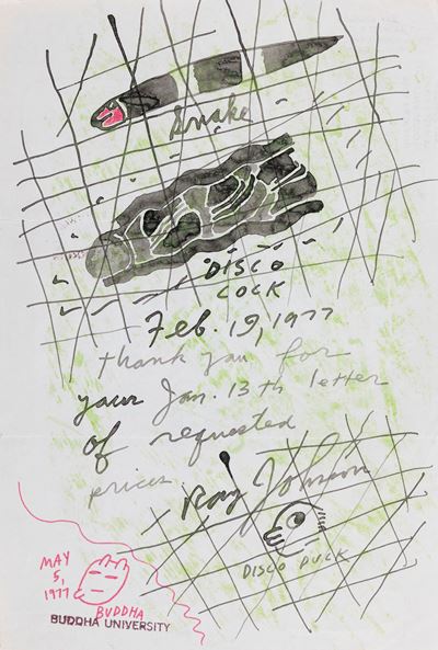 Disco cock/disco duck, tecnica mista su carta