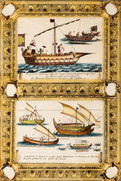 Galera di Goa - Caracole, acquaforte, Venezia, 1690