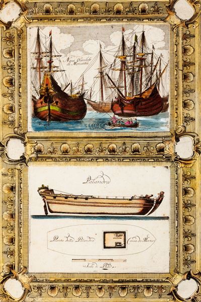 Nave Olandese di Mercantilia - Palandra, acquaforte, Venezia, 1690