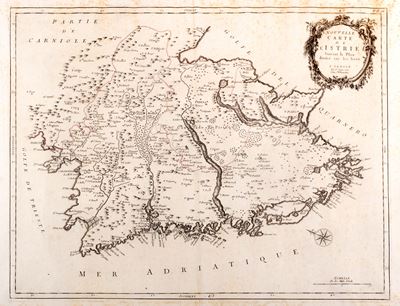 Incisione su rame, Nouvelle carte de Istrie, Venezia, Remondini, 1780