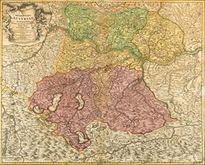 Johann Baptist Homann - Archiducatus Austriae superioris in suas quadrantes