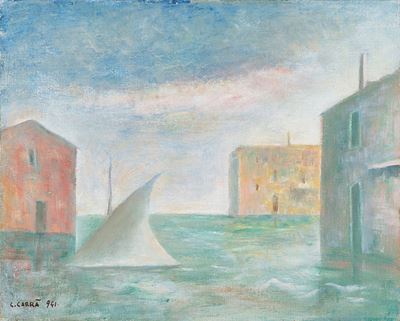 Vela a Venezia, olio su tela