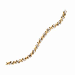A 18K white and yellow gold and diamond bracelet, Pomellato