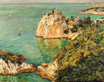 Trieste, veduta del Castello di Duino, olio su tela