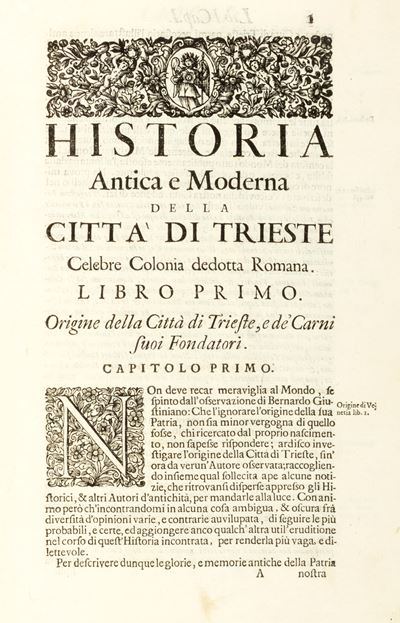 Historia antica e moderna: sacra e profana, della città di Trieste, 1698