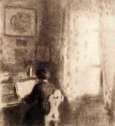 Maxmilian Svabinsky, Donna al pianoforte e Robert Levy-Lenard, L'isola di Donauinsel sul Danubio ...