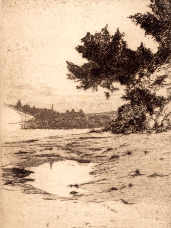 Maxmilian Svabinsky, Donna al pianoforte e Robert Levy-Lenard, L'isola di Donauinsel sul Danubio ...