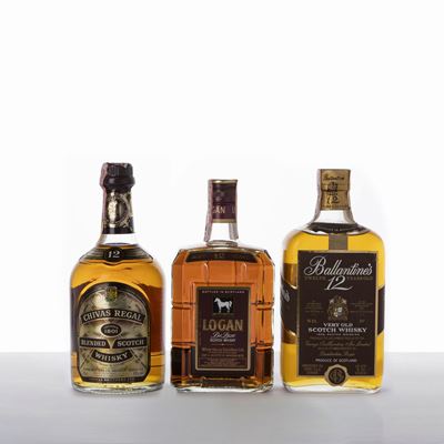 Selezione di Whisky: Chivas Regal 12 YO, Chequers Over 12 YO, The Glenlivet 12 YO, Logan Deluxe S...