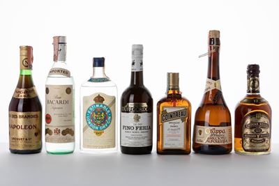 Jacquet and Co., Bacardi Superior, Gin Estimable, Duff Gordon, Cointreau, Grappa di Vinacce, Chiv...